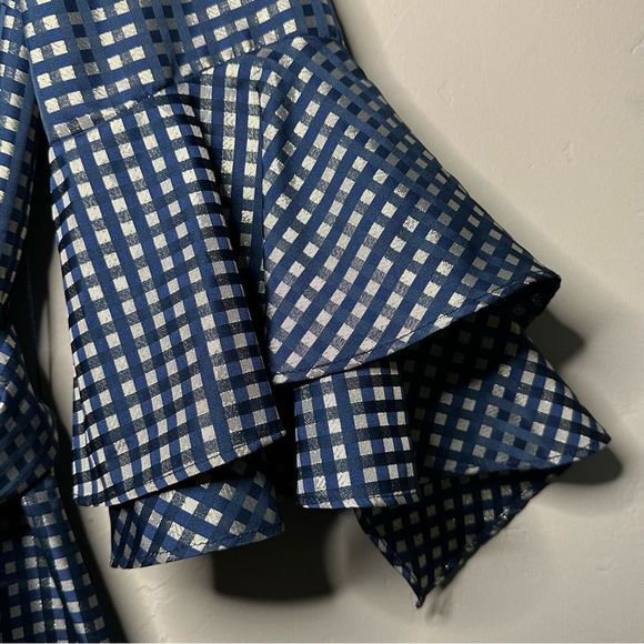 Sara Campbell Navy and White Checkered Midi Dress - Picture 7 of 13